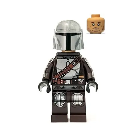 Lego The Mandalorian in Silver Beskar Armor & Cape - Star Wars Minifigure