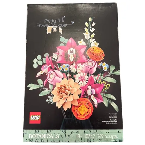 LEGO Botanicals Pretty Pink Flower Bouquet 10342 Adult Building Set 749 Pcs NEW