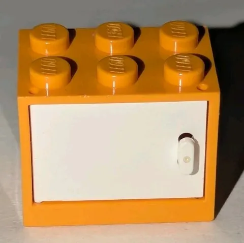 LEGO Container Cupboard 2x3x2 Medium Orange Cabinet & White Door Part 4532b HTF