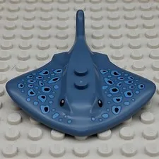 Lego Stingray with 2 Studs with Black Eyes and Bright Light Blue Pattern 