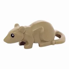 LEGO Dark Tan Rat / Mouse with Black Eyes