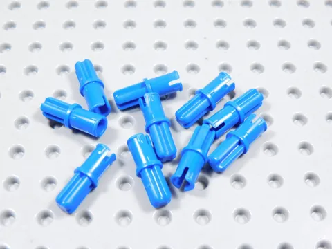 LEGO Lot of 10 Blue Technic Pins w/ Friction Ring BE