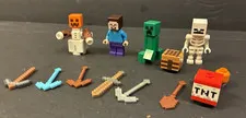 Lego Minecraft Minifigure Bundle Collectible Mini Figures w/ Weapons