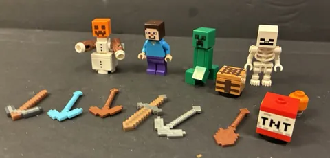Lego Minecraft Minifigure Bundle Collectible Mini Figures w/ Weapons