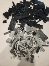 Vintage Lot Lego Blocks/Specialty Bricks Grays & Black   1 lbs. 4 oz.