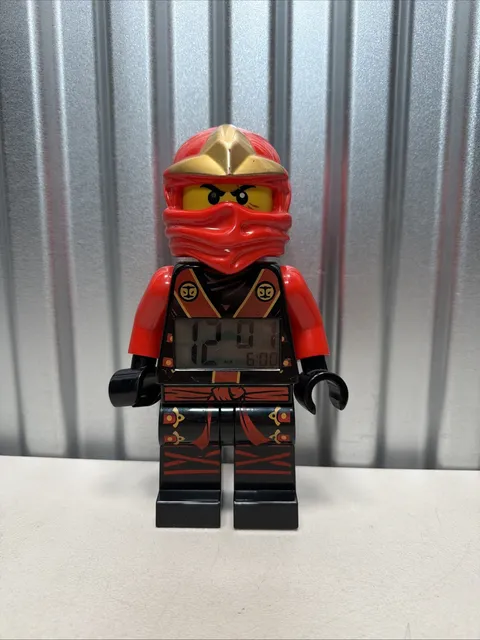 Lego Ninjago Sky Pirate KAI Minifigure Digital Dial Alarm Clock Red Black Works 