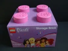 NEW LEGO Friends Pink Storage Brick Tub Project Case 4 Knobs Stud Organizer NIB
