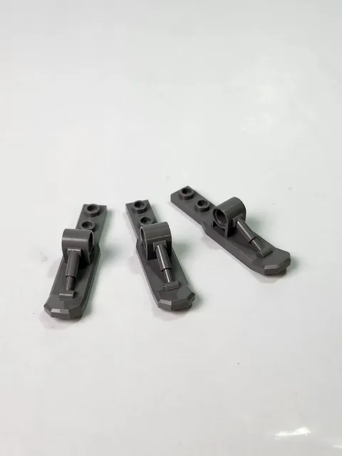 LEGO. x3 Helicopter Landing Ski 1x6 with Pin Hole. Dark Stone Grey (Part: 15540)