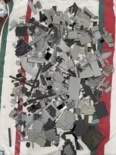 2 LB Bulk Gray LEGO Lot Mixed Bricks Plates Parts Pieces Light & Dark Gray
