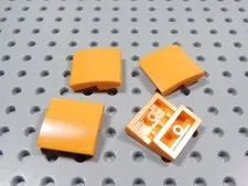 LEGO Lot of 4 Orange 2x2 Curved Slopes No Stud BE