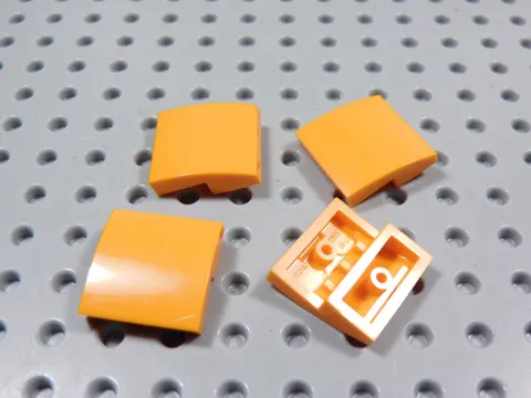 LEGO Lot of 4 Orange 2x2 Curved Slopes No Stud BE