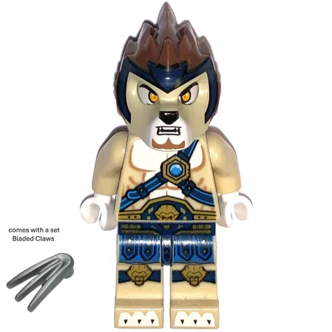 LEGO Minifigure Legends of Chima loc003 Lennox w/ Claws Lion Warrior New