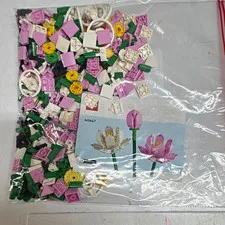 LEGO Botanical Collection Lotus Flowers Set 40647 With Manual-Double Set!!