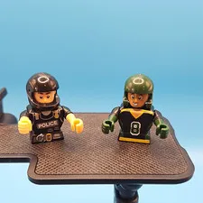 LEGO Minifigures Lot of 2 Police Officer & Green Bay Football Player #8 Plastic