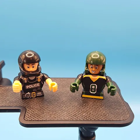 LEGO Minifigures Lot of 2 Police Officer & Green Bay Football Player #8 Plastic