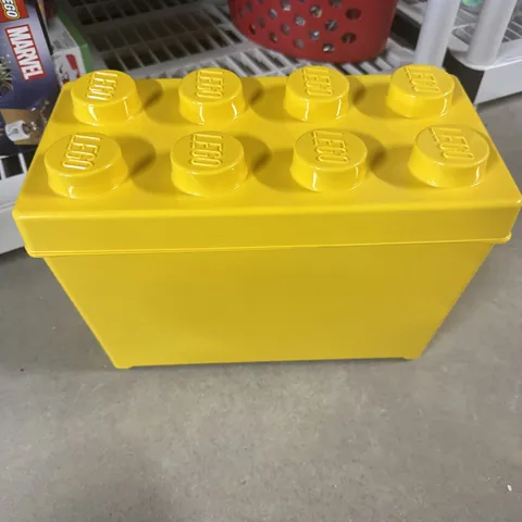 LEGO Box & Lid Classic Large 8 Stud Yellow Brick Storage Container Full