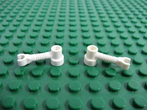 2x 1990s LEGO White Bar 1 x 3 w/Clip & Stud Robot Arm 1682 6398 6510 #4735