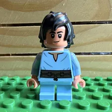 LEGO Minifigure Light Blue Outfit w/ Black Hair Plastic Figure Young Boba