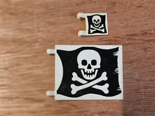 LEGO Flag 6 x 4 w/ Skull Crossbones (Jolly Roger) Pirates 6285 6273 6286 & 2x2