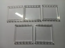 LEGO BULK LOT OF 5 TRANS CLEAR WALL  WINDOW PANELS 1X6X5  #59349