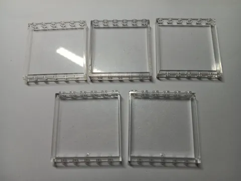LEGO BULK LOT OF 5 TRANS CLEAR WALL  WINDOW PANELS 1X6X5  #59349