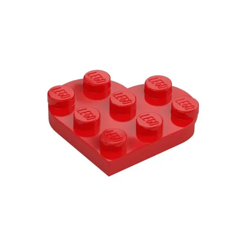 LEGO 45x Red Plate, Round 3 x 3 Heart inv.640