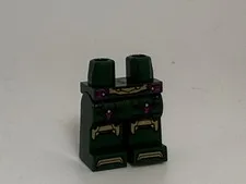 Lego Leg-Hips and Legs with Gold Belt, Knee Pads, and Toes, Magenta Trim 970c00p