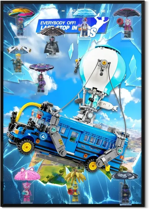Acrylic Wall Display for Lego Fortnite Battle Bus (77073)
