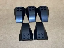 LEGO Parts - Black Wedge 6 x 4 Triple Curved - No 43712 - QTY 5