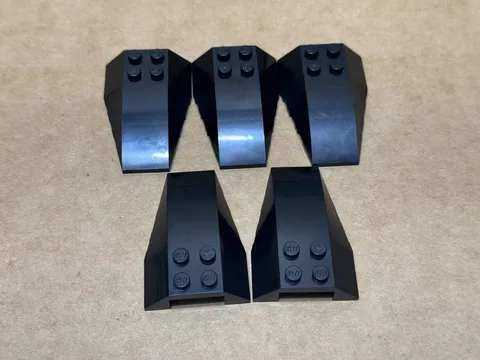 LEGO Parts - Black Wedge 6 x 4 Triple Curved - No 43712 - QTY 5