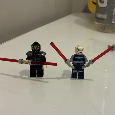 Lego Star Wars Savage Opress + Asajj Ventress Minifigures Lot of 2 w lightsabers