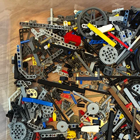 1.7 lbs of LEGO Technic Mixed Parts Lot Beams Gears Axles Pins Wheels Multicolor