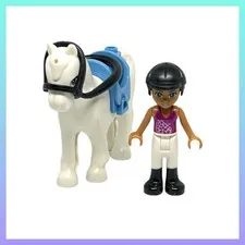 Lego Friends Andrea Equestrian Minifigure with Horse and Saddle