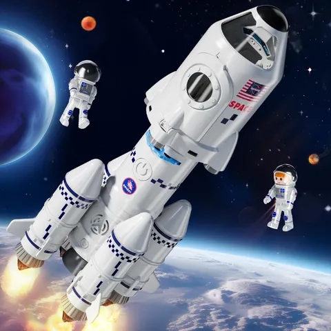 Kids Rocket Shaped Space Toy, Science Puzzle Game with...