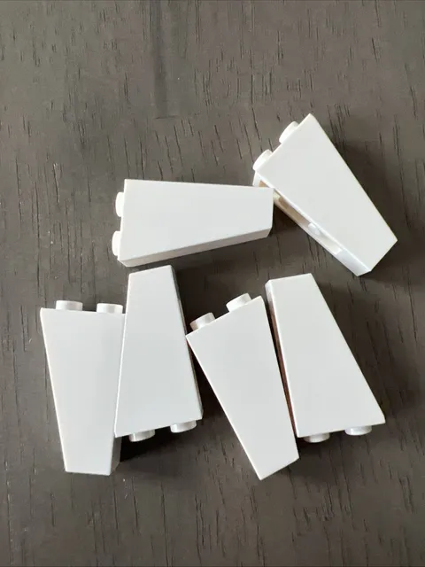 LEGO 2449 White Slope, Inverted 75 2 x 1 x 3 - 6 Pieces
