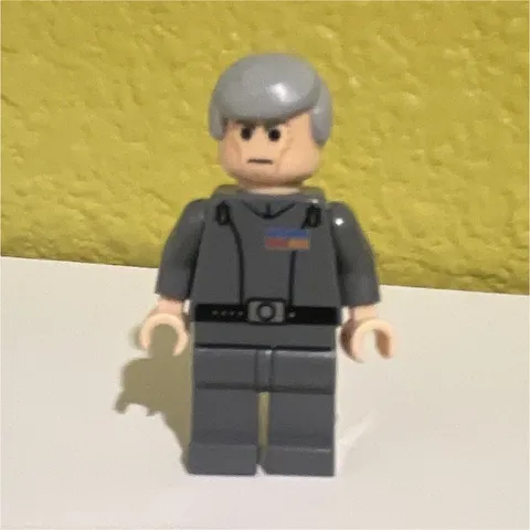 LEGO Minifigure Gray Uniform Outfit with Gray Hair - Plastic LEGO Figure