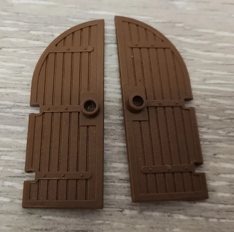 Lego 2554 Old Brown Door 1 x 3 x 6 Curved Top Replacement Piece Part Lot Of 2