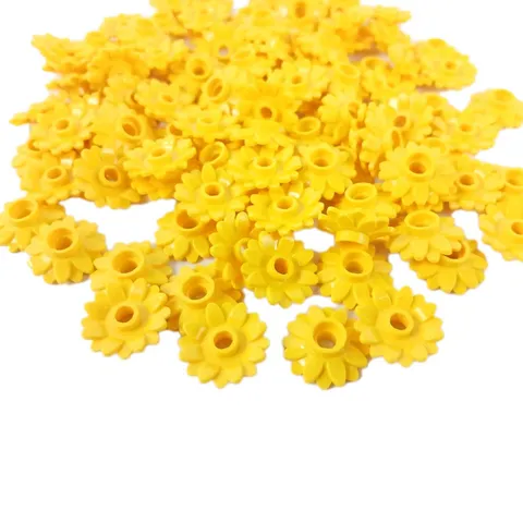 100 Pieces LEGO® Flower  2 x 2 Round with 16 Petals Yellow Sunflower w Stud 6901