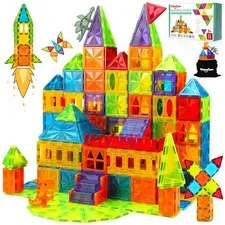 Children's Magnetic Construction, 52 Pieces Magnetic Building Blocks...