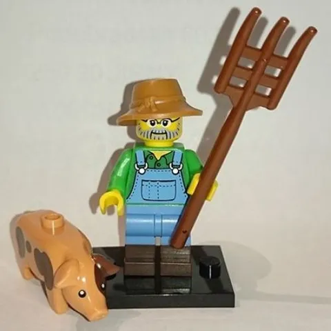 LEGO® Set col15 - Farmer, Series 15 (Complete Set with Stand and Accessories)