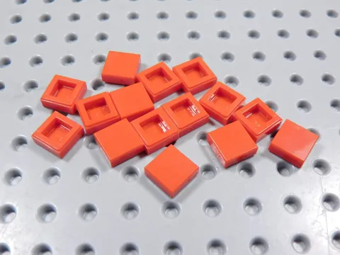LEGO Lot of 15 Red 1x1 Smooth Tiles Plates BD