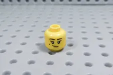 LEGO Female Girl Yellow Dual Sided Head Minifig Smile Mole Freckle AY