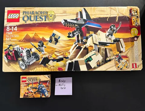 LEGO PHARAOH’S QUEST 7326 Rise of the Sphinx. 100% COMPLETE MINT! Bonus: 7305!