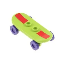 1x lego Figurines Accessories Skateboard Lime Wheels Dark Purple Stripes