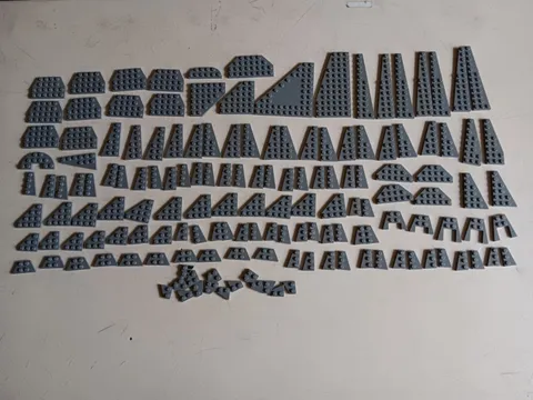 LEGO BULK LOT 152 DARK BLUISH GRAY WEDGE WING PLATES 6X3 4X4 4X2 12X3 3X2 3X6