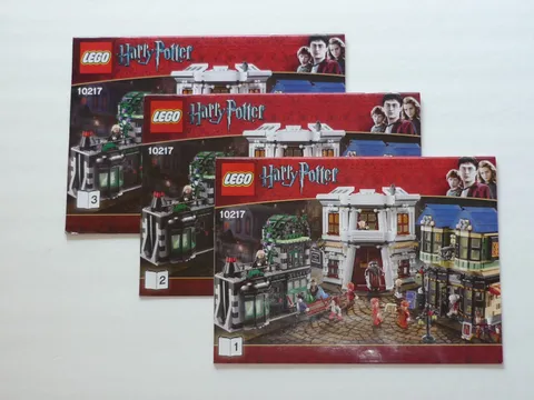 NO BRICKS LEGO 1021 Harry Potter Diagon Alley All 3 Instruction Manuals ONLY New