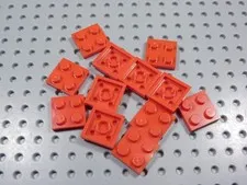 LEGO Lot of 12 Red 2x2 Plates BD