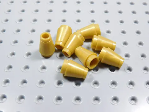 LEGO Lot of 8 Pearl Gold 1x1 Cones Bricks BN