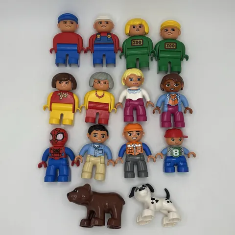*LOT OF 14* LEGO DUPLO Figures (12 People & 2 Animals) Pre-Owned - READ
