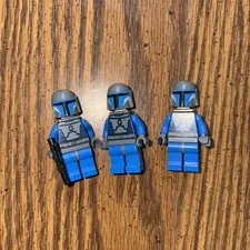 LOT (3) LEGO Star Wars Minifigure Mandalorian Death Watch Warrior